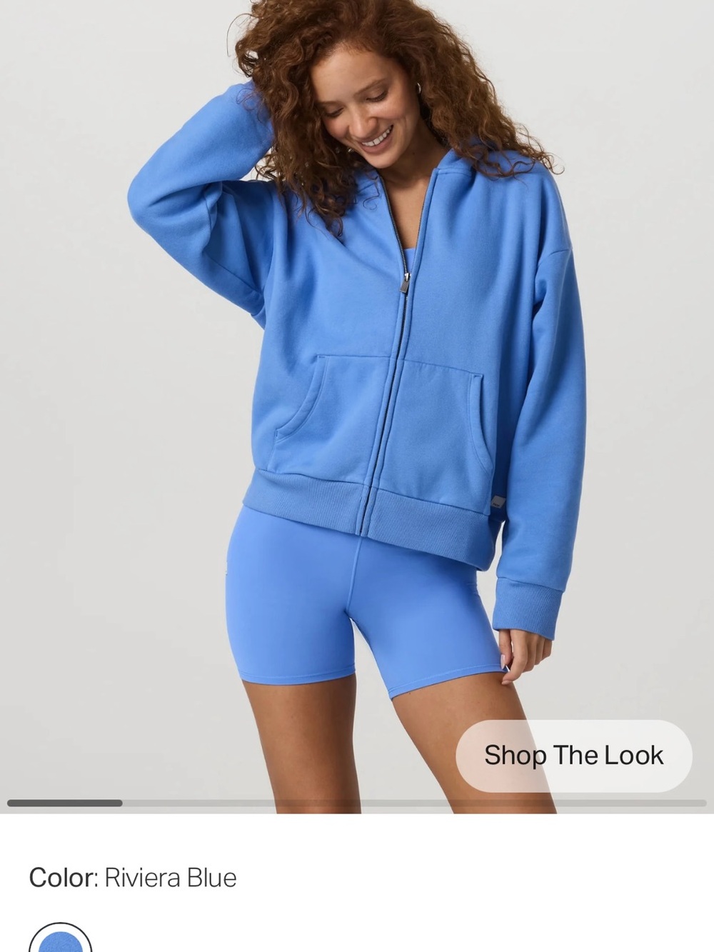 Vuori restore full Zip Hoodie - riviera blue